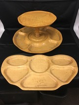 Mid-Century Modern STANWOOD Blonde Maple 2 tier Serving Tray Lazy Susan and tray - £49.05 GBP