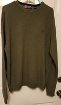 Chaps Mens Forest Green Pullover Crewneck Knit Sweater Size Large - £9.15 GBP