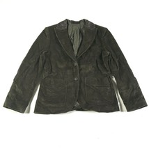 Rag &amp; Bone Corduroy Jacket Womens 2 Dark Green Brown Leather Elbow Pads Collar - £58.60 GBP