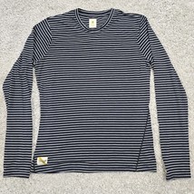 Tracksmith Shirt Mens Medium Black Gray Striped Horizon Long Sleeve Thum... - $39.55