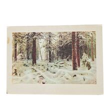 Vintage Folded Greeting Card Winter Painting Christmas Lithuanian - $89.43 MXN