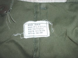 US Army M-65 field trousers OD olive drab Medium Regular, Winfield 1974 - $50.00