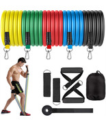 Unisex 11pcs Resistance Band Set Yoga Pilates Abs Exercise Fitness Tube ... - $16.88