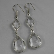 925 Sterling Silver White Topaz Gemstone Handmade Earrings Women Gift BES-1382 - £30.47 GBP