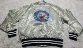 Satins Jacket Mens XL Silver &quot;DICK&quot; Oakland MI Lodge 2716 Made USA (Raiders) VTG - £25.24 GBP