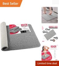 Elegant 24x16 Grey Non-Slip PVC Bath Mat for Comfort &amp; Safety in Wet Areas - $26.68