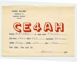 QSL Card CE4AH Lontue Chile 1958 - £10.90 GBP