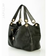 ELEGANT MICHAEL KORS CANVAS BLACK SATCHEL HANDBAG PURSE! - $112.86