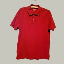 St Johns Bay Polo Shirt Mens M Red Short Sleeve Casual Polo Golf Walking Pique - £7.10 GBP