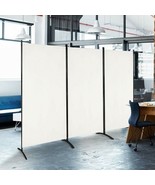 6-Ft White 3-Panel Room Divider Screen with Steel Base and Heavy Duty Hi... - £123.10 GBP