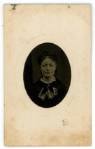c1860&#39;S Paper Framed Hand Tinted ID&#39;d TINTYPE Beautiful Woman With Curly Hair - £13.15 GBP