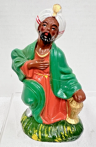 Vintage Japan Nativity Shepard Orange &amp; Green 4 3/8&quot; Composition Great Shp - $12.38