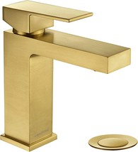 Lava Odoro Modern Brushed Brass Bathroom Sink Faucet Single Handle Vanity, Sg - £134.59 GBP