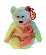 Ty Beanie Baby Peace Bear 1996 Multicolor Plush With Peace Embroidered P... - $26.74 CAD