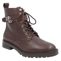 Lauren Ralph Lauren Women Elridge Combat Boots Size US 6.5B Brown Leather - £68.62 GBP