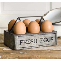 Fresh Eggs Caddy in distressed Metal - $28.00