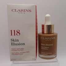 CLARINS Skin Illusion Natural Hydrating Foundation 118 SIENNA Full Sz, NIB - $24.74