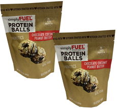 2 Packs Simply Fuel Protein Balls Chocolate Coconut Peanut Butter (14.4 ... - £36.35 GBP