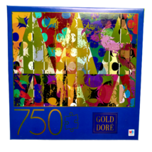 Gold Dore Triangles 750 Piece Jigsaw Puzzle Metallic Gold Geometric Art Colorful - £15.32 GBP
