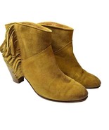 Maje Suede Tan Fringe Western Ankle Bootie Size 38 / 7.5 - $85.96