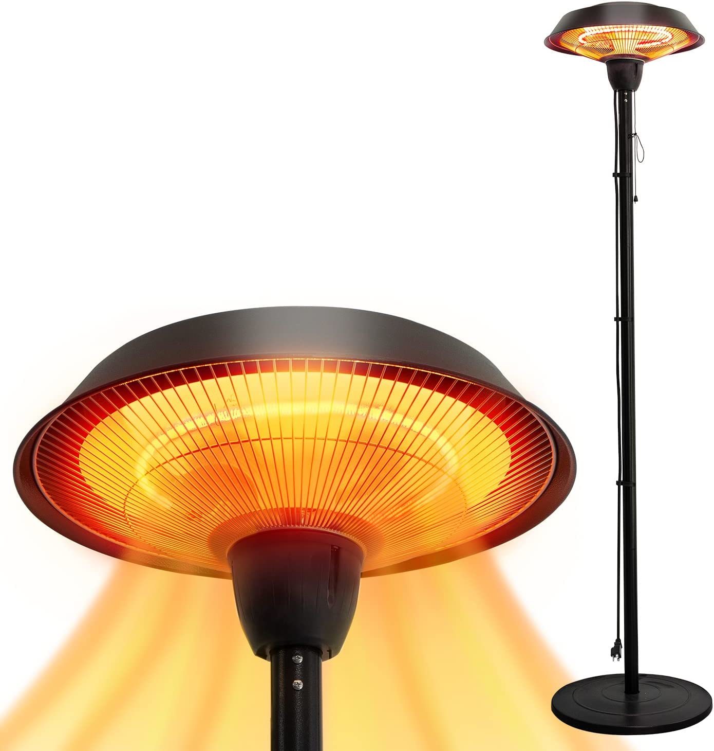 Indoor/Outdoor Infrared Electric Patio Heater - 1500W With Tip-Over, Eph-Blk - $324.99