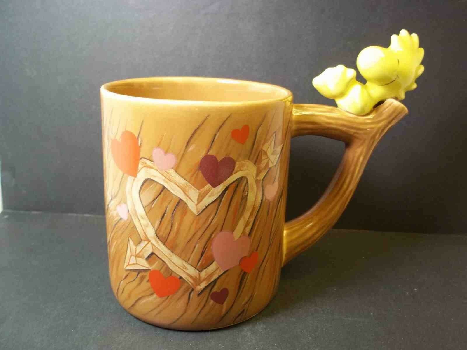 Primary image for Woodstock on tree branch handle hearts mug Teleflora Peanuts 10 oz Valentine