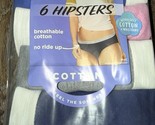 Hanes ~ 6-Pair Women&#39;s Hipster Underwear Panties Cotton Breathable ~ 2XL/9 - $19.79