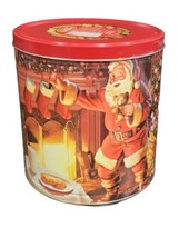 2009 Popcorn Expressions Santa Christmas Ornaments Tin Canister Empty  9... - $19.80