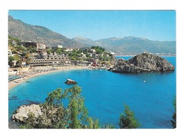 Italy Sicily Taormina Lido Beach of Mazzaro Vintage 4X6 Panorama Postcard - $89.14 MXN