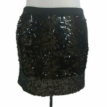 J Crew Womens 2 Skirt Black Sequined Silk and Tweed Festive Party Holiday Club - £24.35 GBP