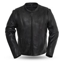 Men Biker Leather Revolt 1.3-1.4mm Platinum Naked Cowhide Jacket by Firs... - $349.99
