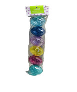 Easter Plastic Transparent Colorful Diamond Cut Eggs 3.02x2.06Inches. 6pc - £11.01 GBP