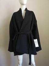 NWT LULULEMON Black Textured Insulated Serene Travels Belted Wrap Jacket 8 - $136.86