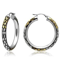 TK430 - Gold+Rhodium Stainless Steel Earrings with No Stone - $30.49