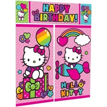 Hello Kitty Rainbow Scene Setter Wall Decor Birthday Party Supplies 5 Pieces - £8.61 GBP