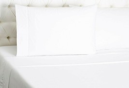 Sferra Leonardo White Queen Sheet Set 4 PC Solid 100% Cotton Percale Italy NEW - $282.00