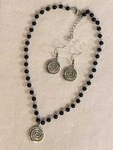 Spiral Choker Necklace Unisex Black Beads Women Men Punk Hip Hop Silver ... - £15.60 GBP
