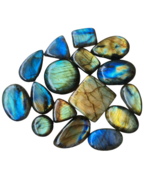 Mix Shape Labradorite Cabochon, 100 Cts 3 To 4 Pcs Multi Fire Labradorit... - $9.99