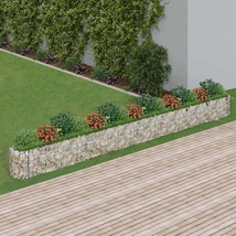 vidaXL Large Galvanized Iron Gabion Raised Garden Bed Kit - 4x8ft, Sturdy - $6,608.67 MXN