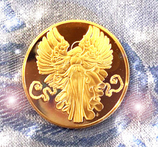 Haunted Golden Angel Coin Path Clear Path Of Abundance Highest Light Ooak Magick - £68.05 GBP