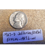 1963 D Jefferson Nickel Double Mint Mark Error; Vintage Old Coin Money - £7.04 GBP