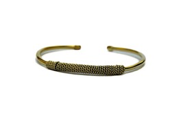 African Tribal Bracelet, Dainty Gold Brass Bangle, Stackable, Thin, Boho Style - £15.18 GBP