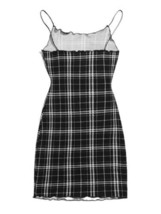 Derek Heart Womens Lettuce Trim Plaid Slip Dress Size X-Large, Plaid Black/White - £34.70 GBP