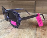 NWT Betsey Johnson Square Lens Studded Snakeskin Sunglasses in purple Black - $27.88