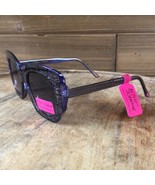 NWT Betsey Johnson Square Lens Studded Snakeskin Sunglasses in purple Black - $38.68 CAD
