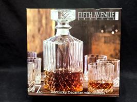 FIFTH AVENUE Crystal 7-Piece KENTUCKY Decanter With Glasses - BRAND NEW ... - $507.31 MXN