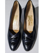 Vtg Salvatore Ferragamo Blue Leather Pumps Heels Style A61W Womens Sz 8AAA - €21,16 EUR