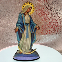 Our Lady of Grace 6&quot; Laser Image on Thin Wood Statue, New #AB-32 - $9.74 CAD