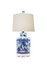 Blue and White Floral Porcelain Jar Table Lamp 17&quot; - £140.94 GBP