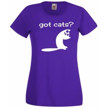 Womens T-Shirt Cute Cat Quote Got Cats?, Funny Kitty TShirt, Smiling Cat Shirt - £19.83 GBP